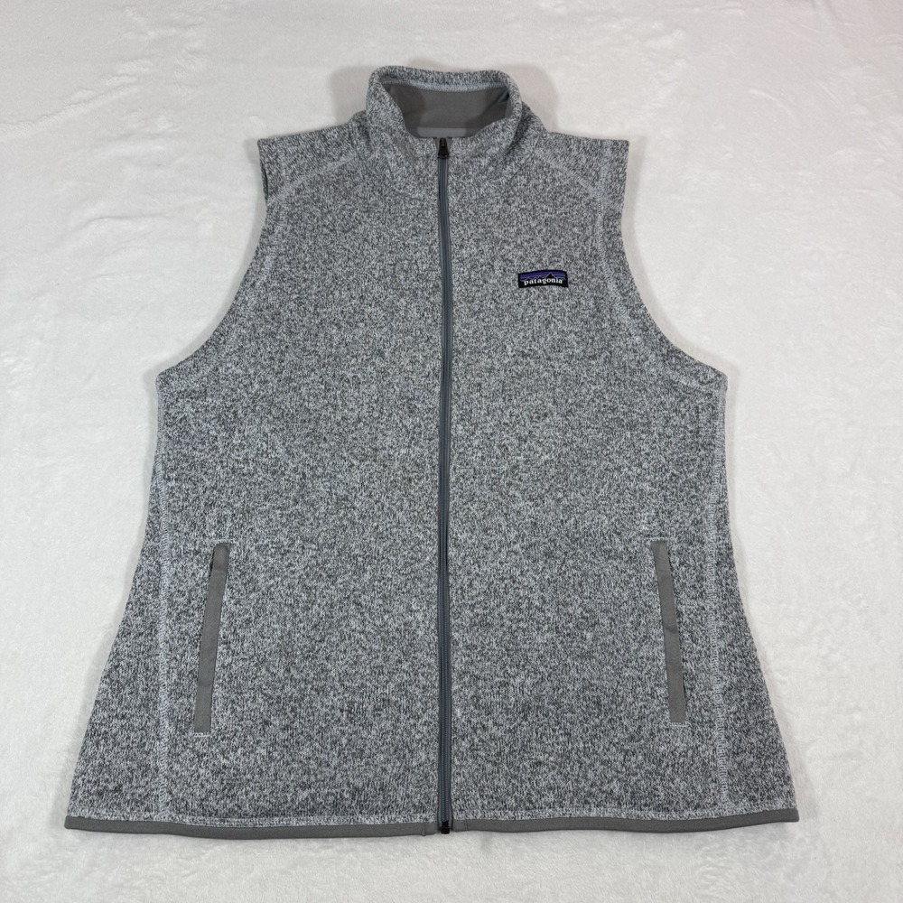 NWT Patagonia Better Sweater Vest Birch White Fleece Women's Sz L Full Zip Camp